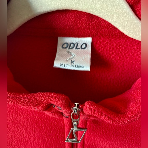 Odlo Women’s Red Fleece Quarter Zip Pullover with Embroidered Collar - Picture 5 of 5